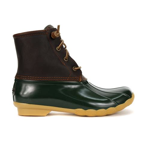 Sperry Women’s Saltwater Duck Boot Tan/Green STS90998F – WOOKI.com