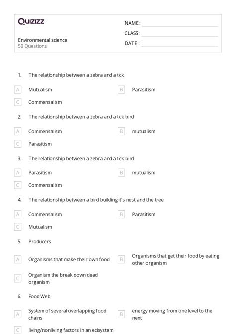 50+ Environmental Science worksheets for 1st Class on Quizizz | Free ...