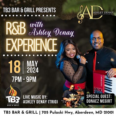 An R&B Experience with Ashley Denay Band at TB3 Bar & Grill, TB3 Bar ...