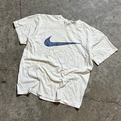 Vintage 90s Nike shirt white White tag Stains Size... | Depop
