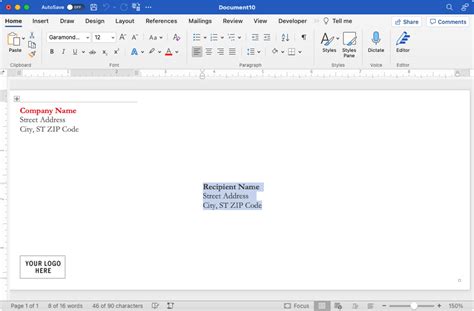 Image result for How to Print Address On Envelope Using Word