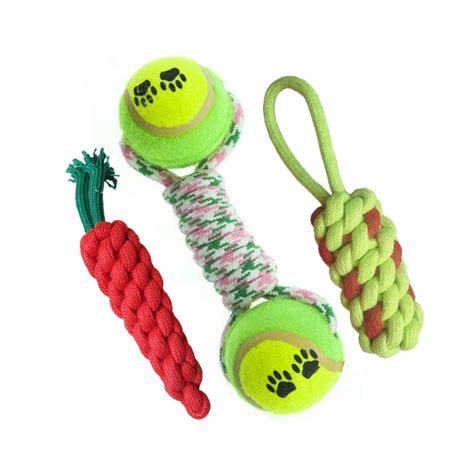 Pet Needs Combo of 3 Durable Attractive Cotton Poly Mix Chew Dog Toys ...