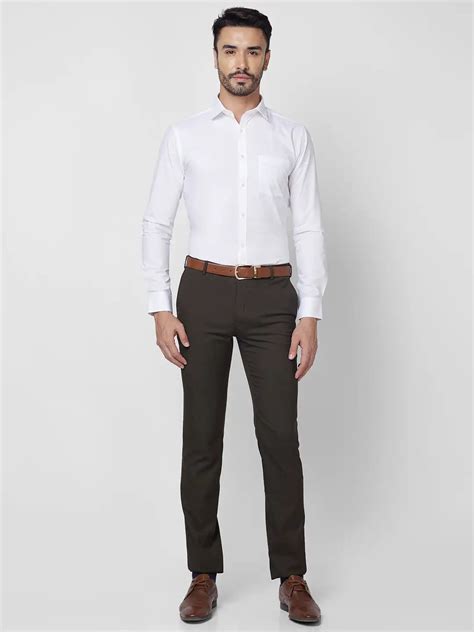 Park Avenue Men White Solid Slim Fit Cotton Shirt – MyRaymond