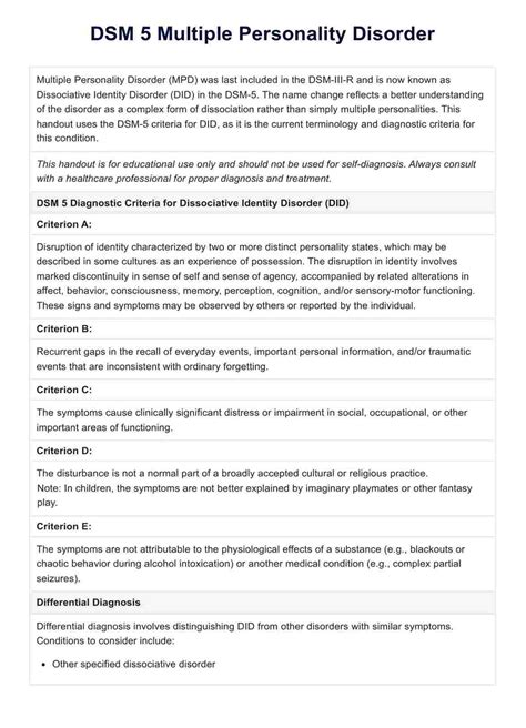 DSM 5 Criteria for Intermittent Explosive Disorder & Example | Free PDF Download