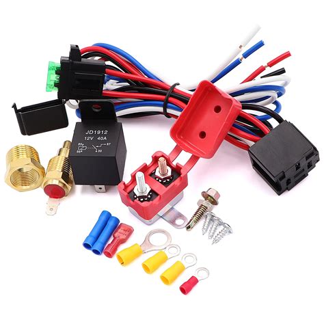Buy Taigoehua 180 to 200 Degree Electric Cooling Radiator Fan Relay Kit ...