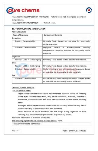 Chemical Solvents - Exxsol D100 Dearomatized Fluid Manufacturer from ...