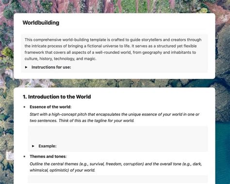 Worldbuilding | Free Craft Template