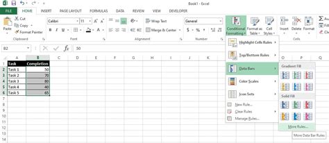Image result for Excel Conditional Formatting Custom Progress Bar
