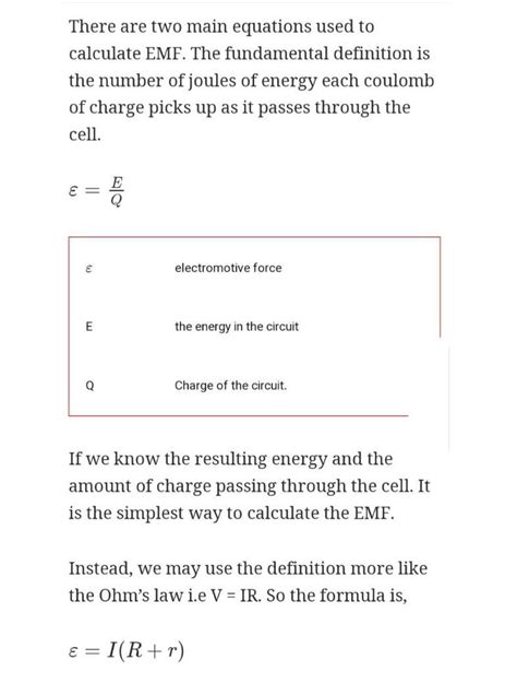 What is the Formula to find current in terms of EMF and total ...