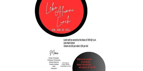 2024 Lebo Alumni Lunch, 12 West 4th Street,Lebo,66856,US, 30 June 2024 ...