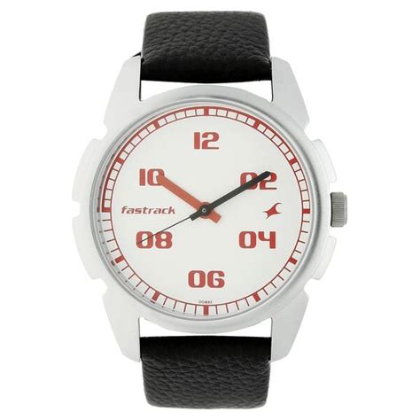 Buy Online Fastrack Quartz Analog White Dial Leather Strap Watch for ...
