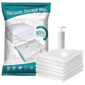 TEKCOOL 5 Pack Vacuum Bags for Travel with Hand Pump (1 Large/2 Medium ...