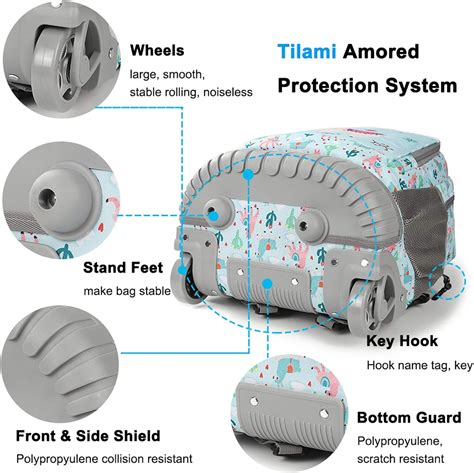Buy Tilami Rolling Backpack 19 inch with Lunch Bag Wheeled Laptop ...