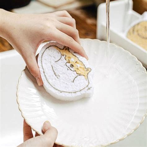 Compressed Wood Pulp Sponge. Creative Cartoon Design Scouring Pad ...
