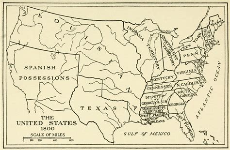 Map of the United States in 1800