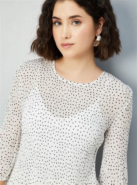 Buy Women Polka Dot Pleated Top Online at just Rs. 899.0 ...