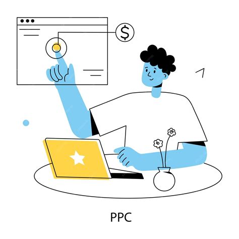 An outline mini illustration of ppc | Premium Vector
