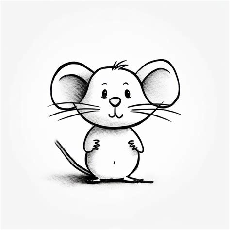 Premium Photo | Simple and Cute Cartoon Mouse Drawing for Kids