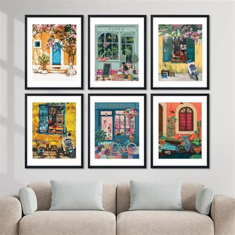 PAPER PLANE DESIGN Vintage European Wall Art Set of Frames. French Cafe ...