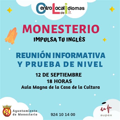 Reunión informativa y prueba de nivel de inglés