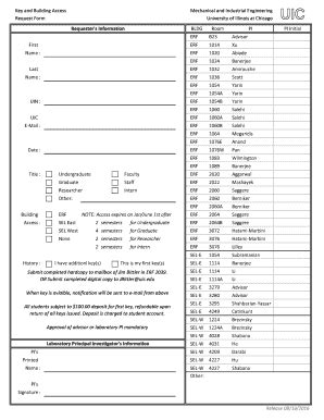 Fillable Online mie uic Key and Building Access Fax Email Print - pdfFiller