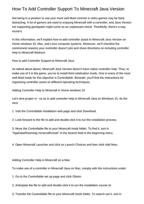 Controller On Minecraft Java 的图像结果