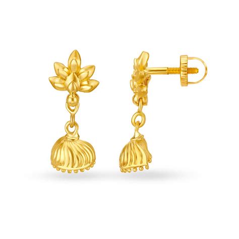 Divine 22 Karat Yellow Gold Textured Earrings