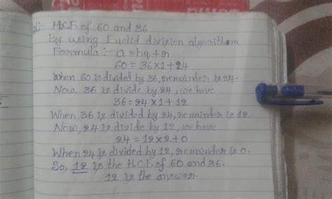 find the HCF of 60 and 36 using Euclid division algorithm plz help me ...