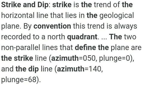 differtiate between strike and dip given in quadrant and azimuth ...