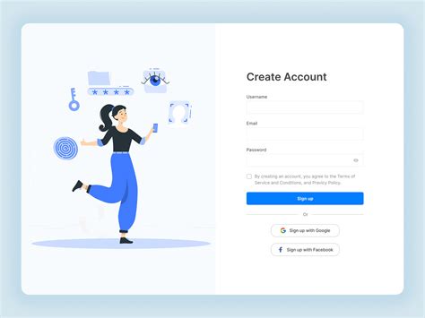 Image result for Create Account Page Example
