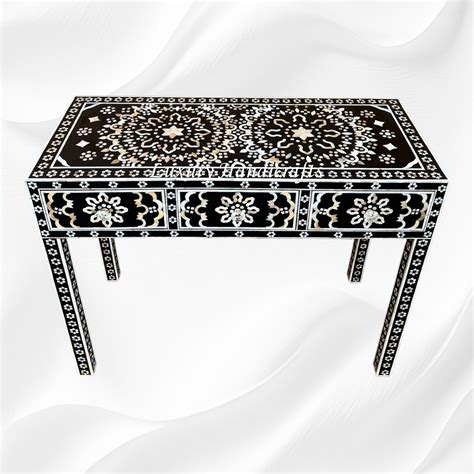 MOP Inlay Zahra Console Black | Mother Of Pearl Entryway Table – Luxury ...