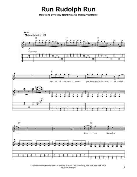 Run Rudolph Run by Chuck Berry - Easy Guitar Tab - Guitar Instructor