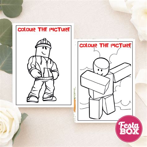 Birthday Activities Game - Colouring Sheets - Roblox Theme – Festabox