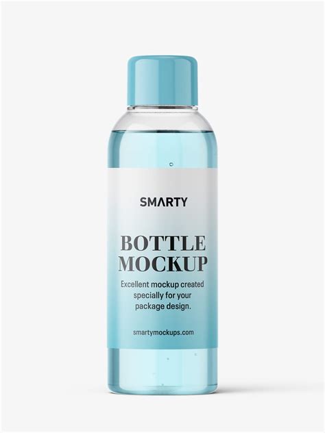 Small clear bottle with screw cap mockup - Mockups Design