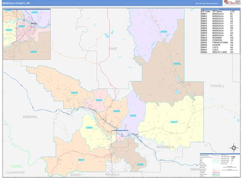 Missoula County, MT Wall Map Color Cast Style by MarketMAPS - MapSales