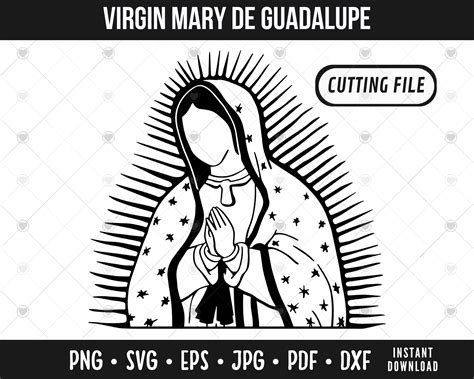 Virgin Mary De Guadalupe Outline: Laser Cut File (digital Download) - Etsy