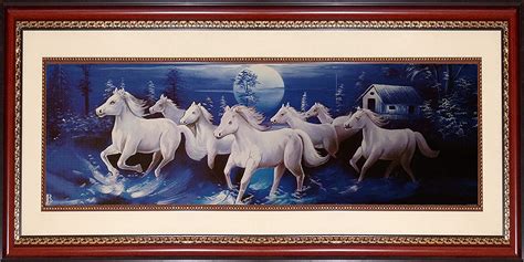 Youth Seven Horse Running Painting with Photo Frame : Amazon.in: Home ...