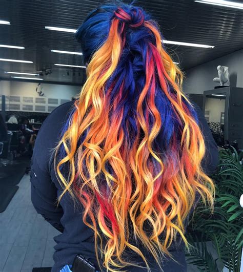 This 'Blue Phoenix' Dye Job Seamlessly Combines Fire and Ice Hair ...