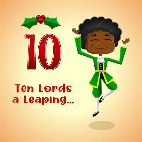 Premium Vector | The 12 Days Of Christmas - 10Th Day - Ten Lords A ...