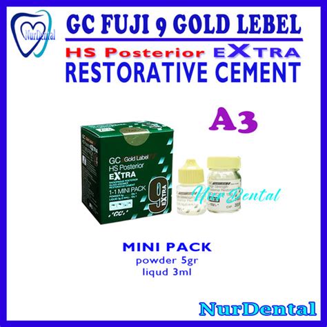 Jual GIC Fuji 9 extra GC big gold label glass ionomer cement A2 A3 A3.5 ...