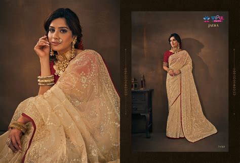 VIPUL FASHION PRESENT JALWA FANCY FLOWY ORGANZA WITH CLASSIC EMBROIDERY ...