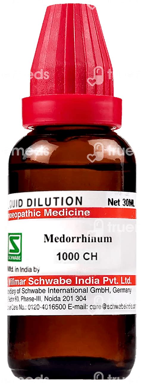 Dr Willmar Schwabe India Medorrhinum 1000 Ch Dilution 30 Ml - Uses ...