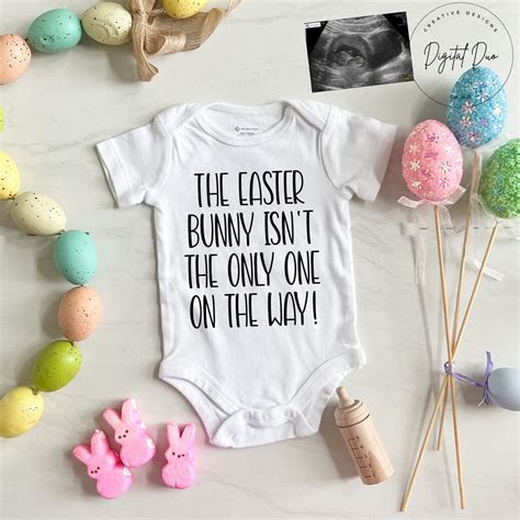 Easter Pregnancy Announcement Digital, Editable Template, Gender ...