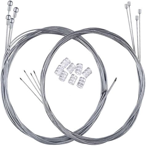 Hotop 2 Set Road Bike Brake Cable Bicycle Gear Cable Wire with Caps ...