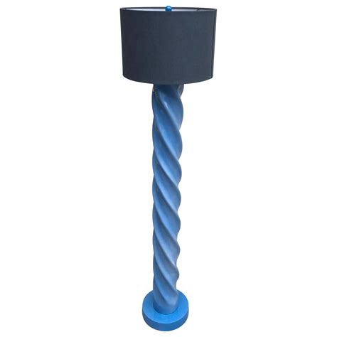 Blue Mid-Century Modern Twisted Floor Lamp at 1stDibs