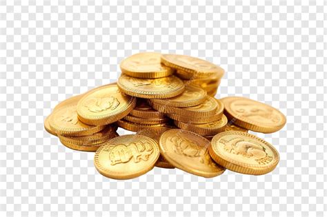 A large pile of gold coins on transparency background psd | Premium AI ...