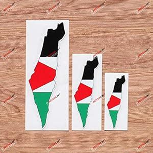 Palestine Palestinian Flag Map Outline Vinyl Decal Sticker - 3 Pack ...