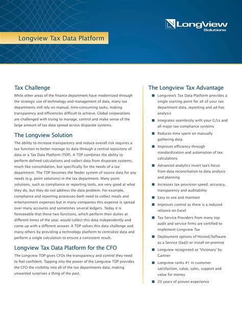 Longview Tax Data Platform | PDF