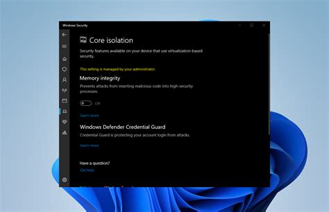 Image result for Memory Integrity Setting Off