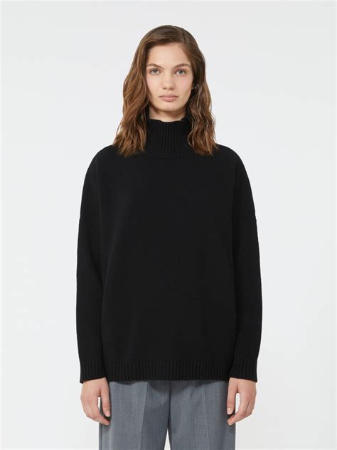Wool knit turtleneck jumper, black | Weekend Max Mara